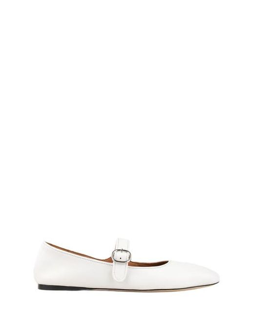 Sandro White Shiny Leather Ballet Flats