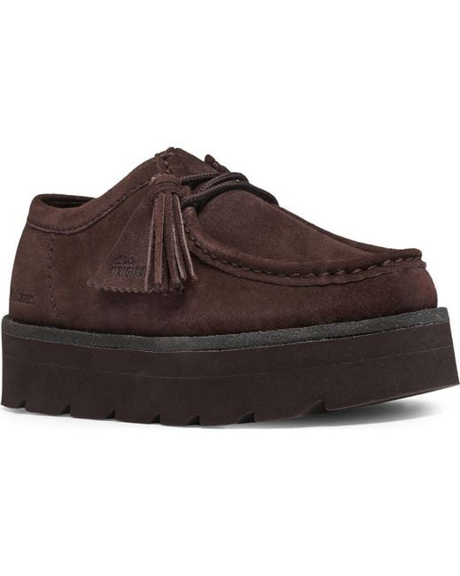 Clarks Brown Meare Walla Platform Flat