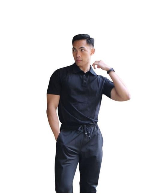Fabletics Black The Training Day Polo for men