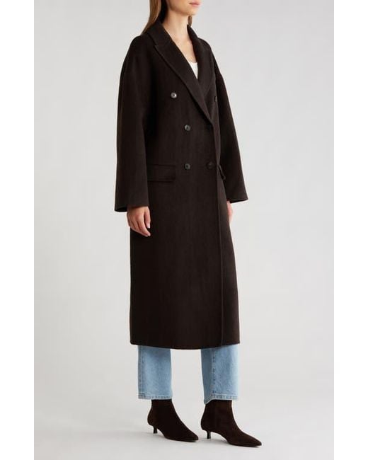 Reiss Black Lara Double Breasted Coat