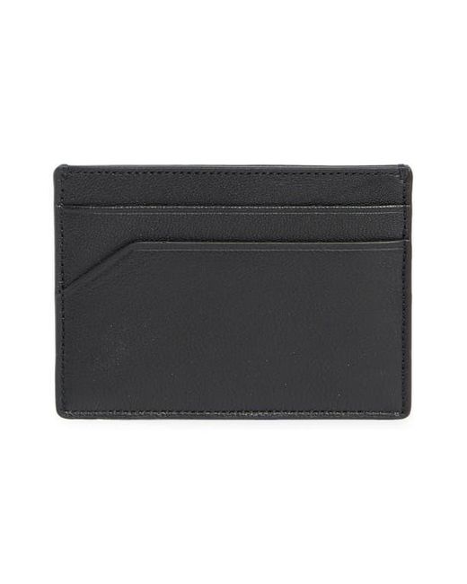 Nordstrom Black Pebble Leather Card Case for men