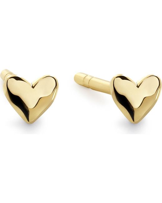 Monica Vinader Metallic Mini Heart Stud Earrings