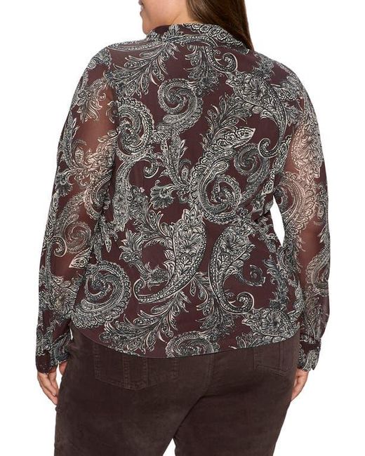 Sanctuary Gray Fitted Mesh Button-Up Shirt