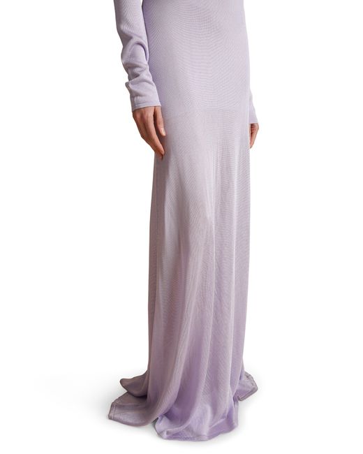 Khaite Purple Valera Long Sleeve Knit Dress