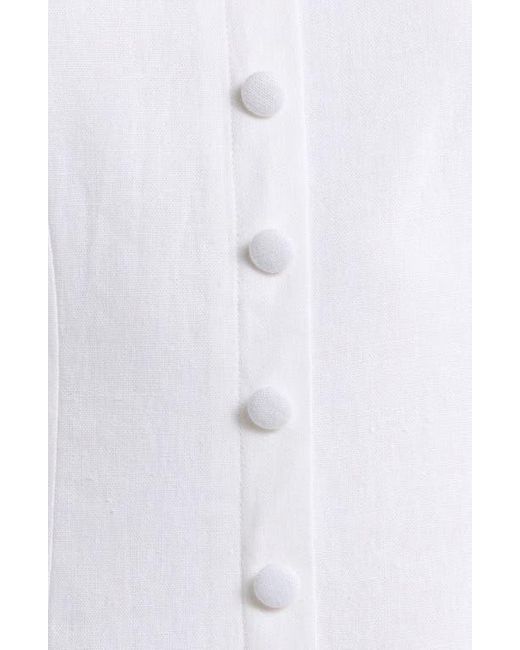 Wayf White Martini Linen Blend Minidress