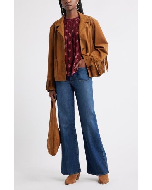 Treasure & Bond Shirred Ruffle Sleeve Top