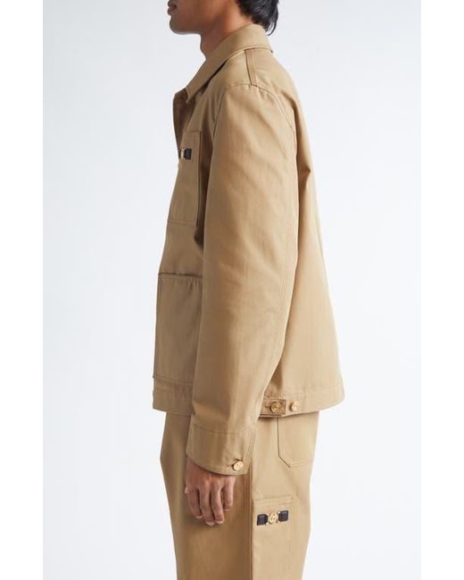 Versace Natural Medusa Cotton Canvas Chore Jacket for men