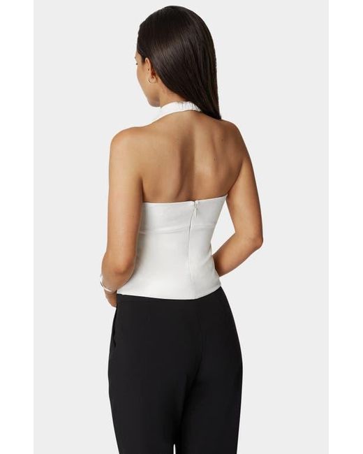Bebe Black Halter Neck Bead Sequin Top