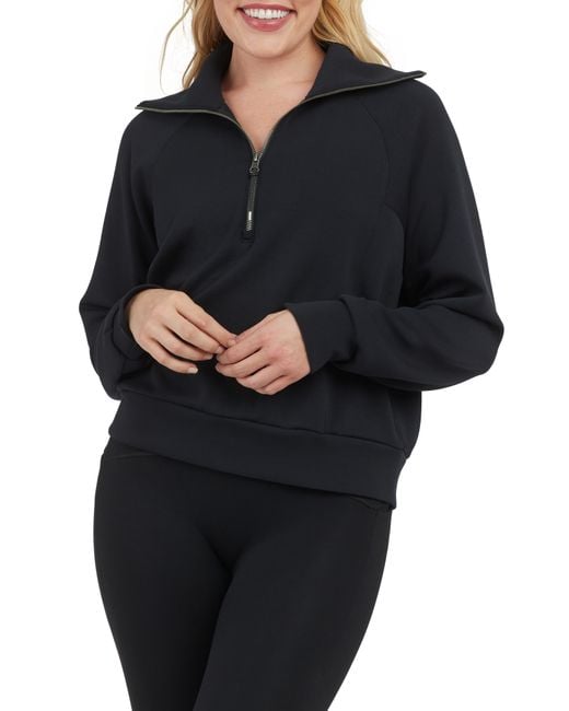 Spanx Black Airessentials Half Zip Sweatshirt