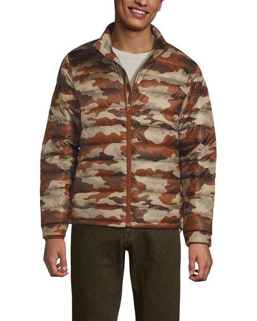 Lands' End Brown Wanderweight Ultralight Packable Down Jacket for men