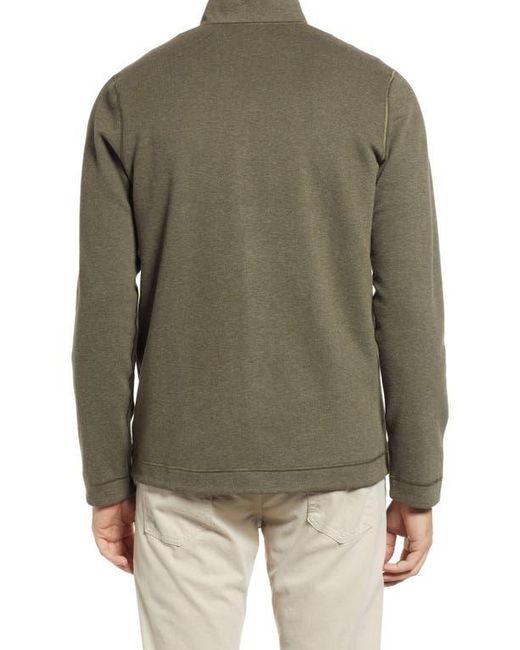 Johnston & Murphy Green Reversible Quarter Zip Pullover for men