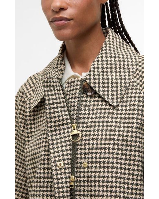Barbour Brown Kennedy Water Resistant Houndstooth Check Jacket