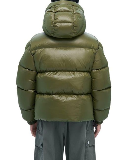 Alpha Style Green Kudu Hooded Puffer Down Jacket for men