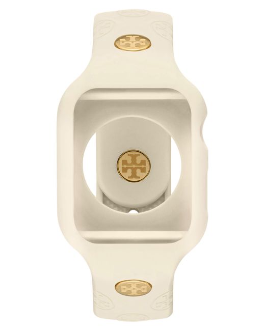 Tory Burch Orange The T Monogram Silicone 20mm Apple Watch Watchband