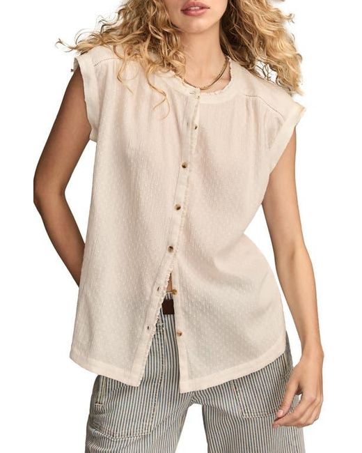 Lucky Brand Natural Clip Dot Cotton Button-Up Shirt