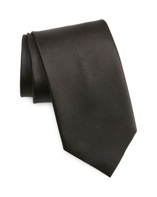 Tom Ford Black Solid Mulberry Silk Twill Tie for men