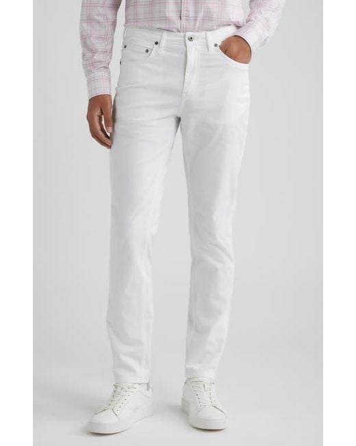 Bugatchi White Stretch Cotton Pants for men