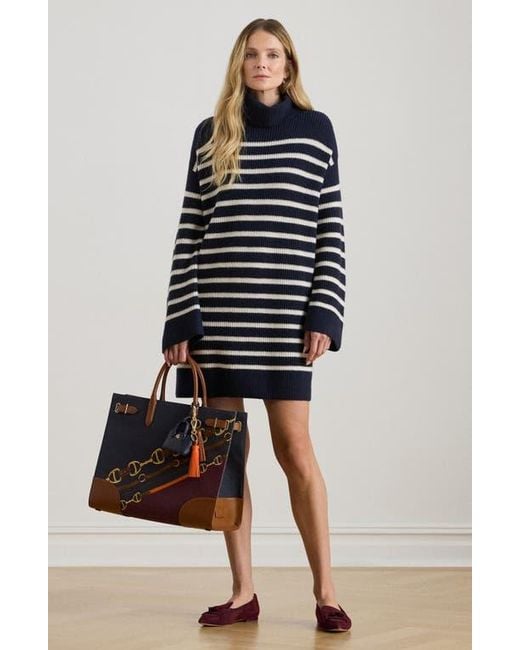 Ralph Lauren Black Areena Long Sleeve Wool & Cashmere Sweater Dress