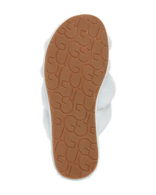 Ugg White Scuffita Genuine Shearling Slide Slipper
