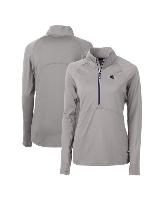 Cutter & Buck Gray Utsa Roadrunners Adapt Eco Knit Stretch Recycled Half-zip Pullover Top At Nordstrom