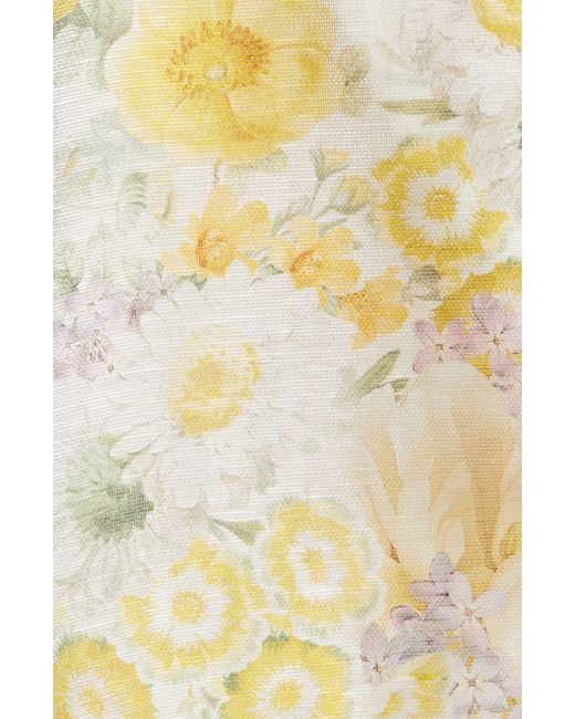 Zimmermann Multicolor Harmony Floral Cutout Linen & Silk Minidress