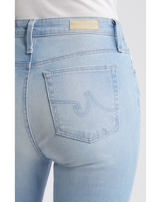 AG Jeans Blue Farrah Raw Hem Crop Bootcut Jeans