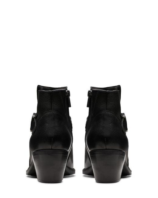 Clarks Black Neva Buckle Bootie