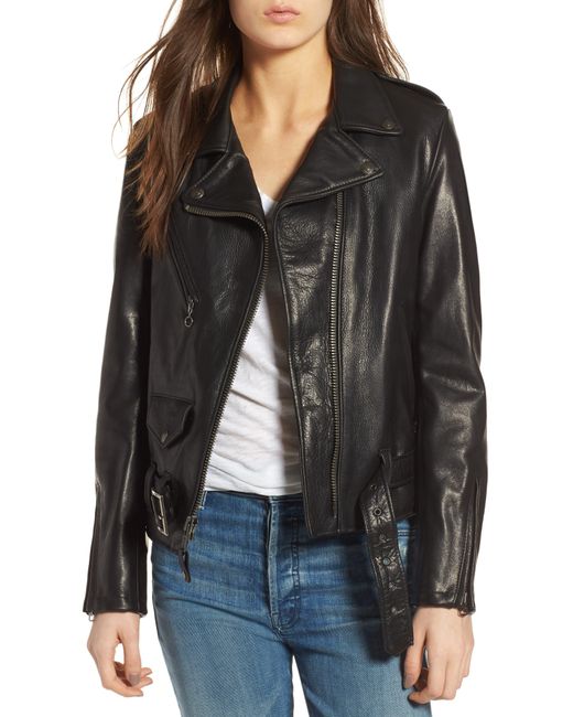 Schott Nyc Black Lightweight Leather Jacket