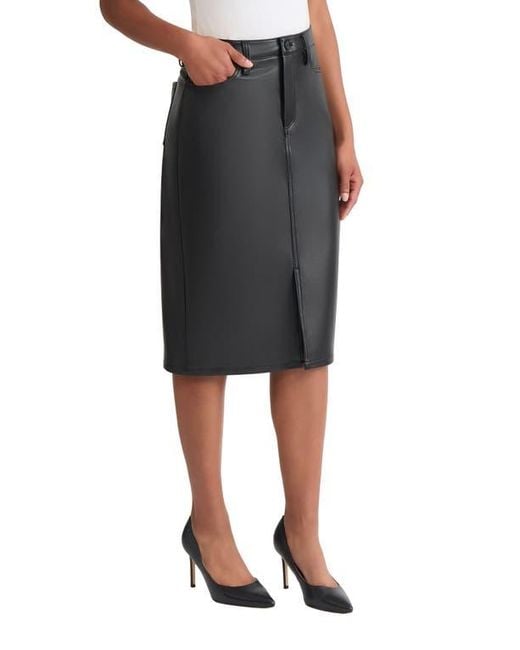 Jones New York Black Lexington Faux Leather Pencil Skirt