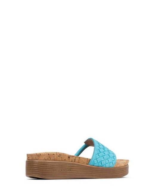Donald J Pliner Blue Fifi Platform Wedge Flip Flop