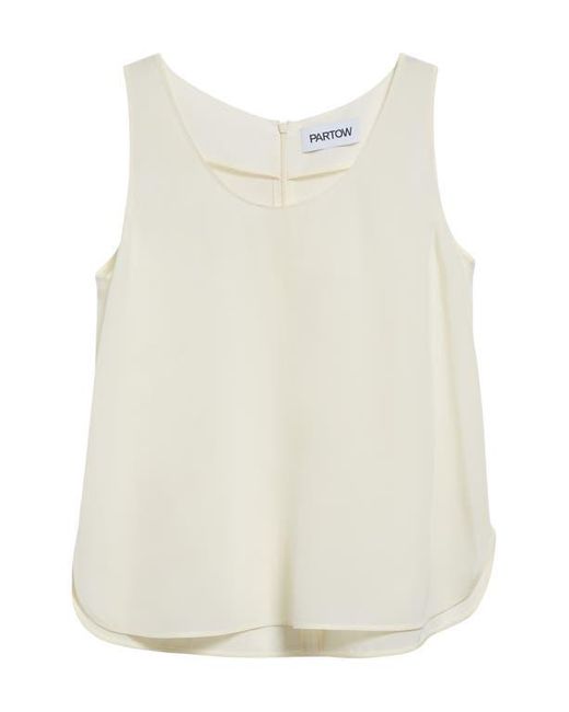 Partow White Eliana Silk Crêpe De Chine Tank