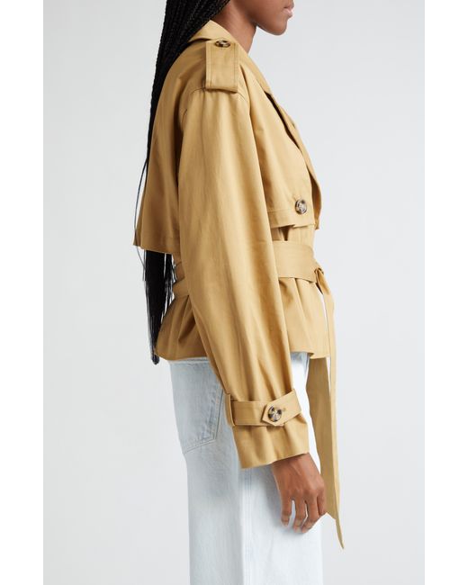 FAVORITE DAUGHTER Natural The Charles Crop Trench Coat