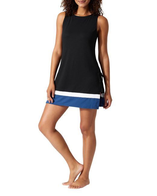 Tommy Bahama Black Island Cays Colorblock Piqué Cover-up Skirted Romper