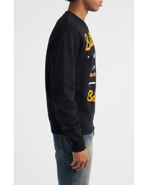 BBCICECREAM Black Bb Jet Set Embroidered Graphic Sweatshirt for men