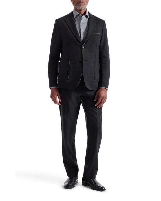 Bugatchi Black Wool Blend Laser Cut Blazer for men