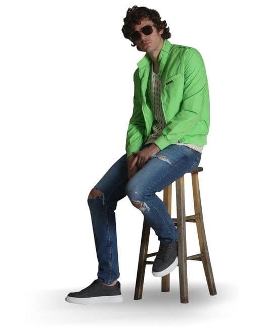 Members Only Green Classic Iconic Racer Jacket for men