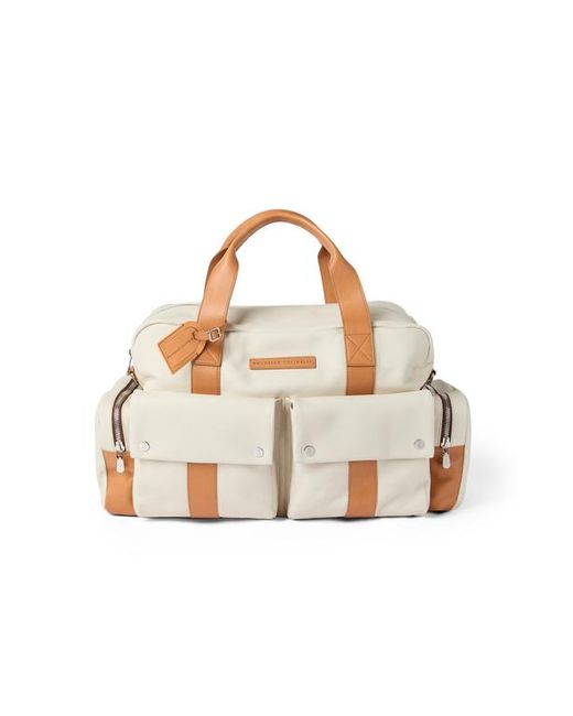 Brunello Cucinelli White Calfskin And Cowhide Duffle Bag for men