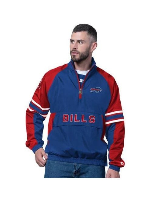 Starter Red Buffalo Bills Prospect Half-Zip Pullover for men