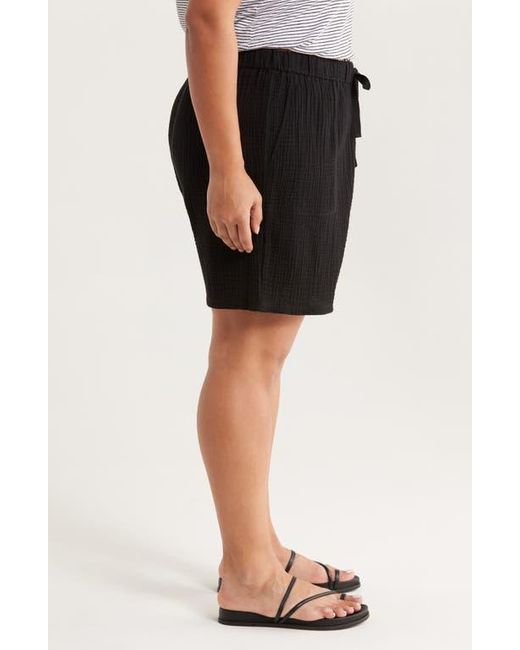 Eileen Fisher Black Organic Cotton Drawstring Shorts
