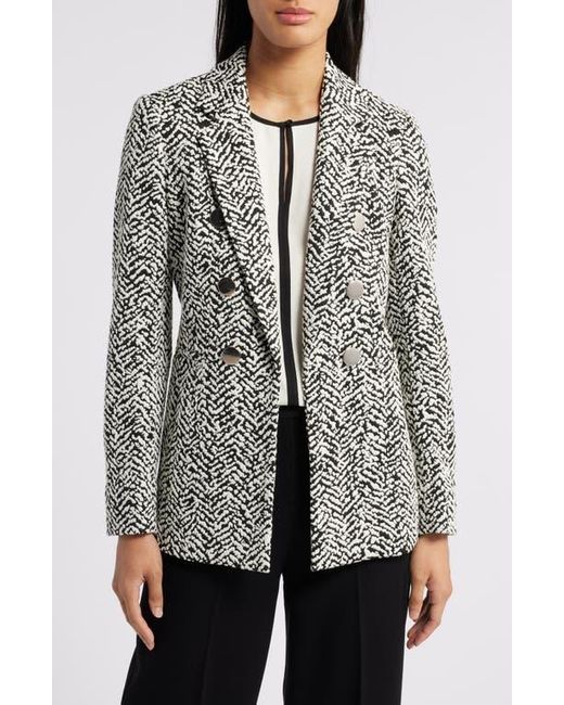 Anne Klein Faux Double Breasted Jacquard Blazer Lyst