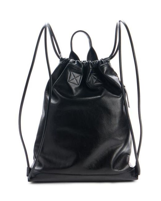 Givenchy Black Leather Drawstring Backpack for men