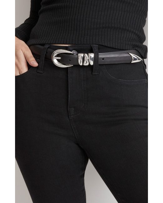 Madewell Black Chunky Metal Leather Belt