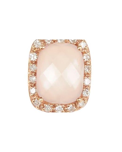 Meira T White Diamond & Rose Quartz Drop Earrings