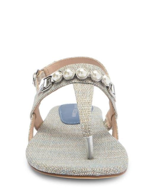 Stuart Weitzman White Perla T-Strap Sandal