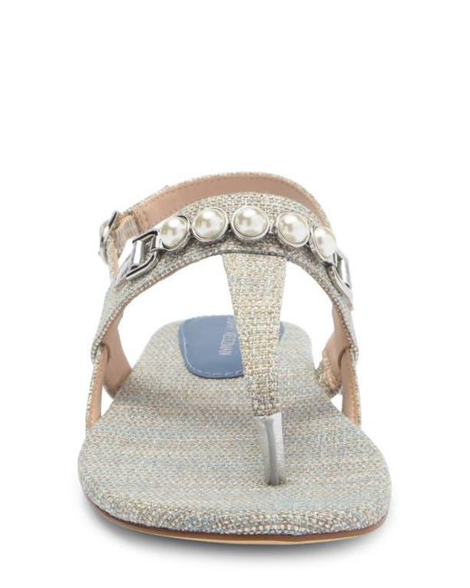 Stuart Weitzman White Perla T-Strap Sandal