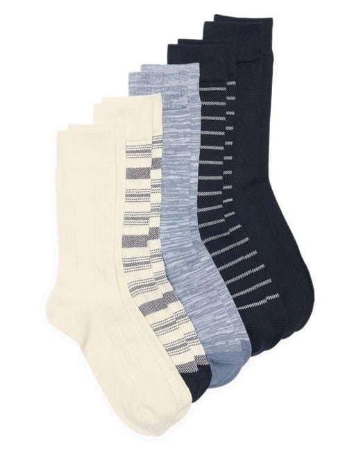 Nordstrom Rack Blue 5-Pack Assorted Stripe Cable Dress Socks for men
