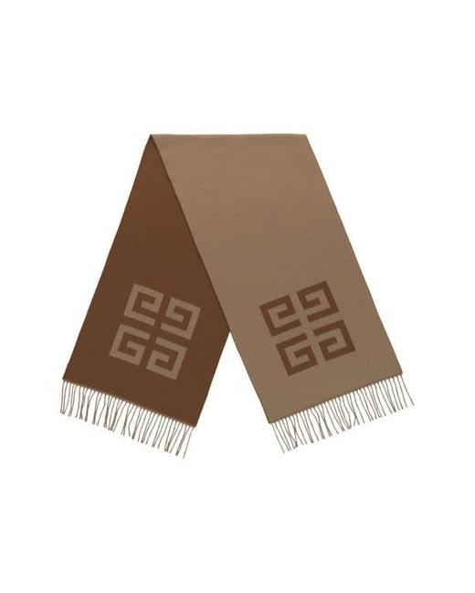 Givenchy Brown 4G Reversible Wool Scarf