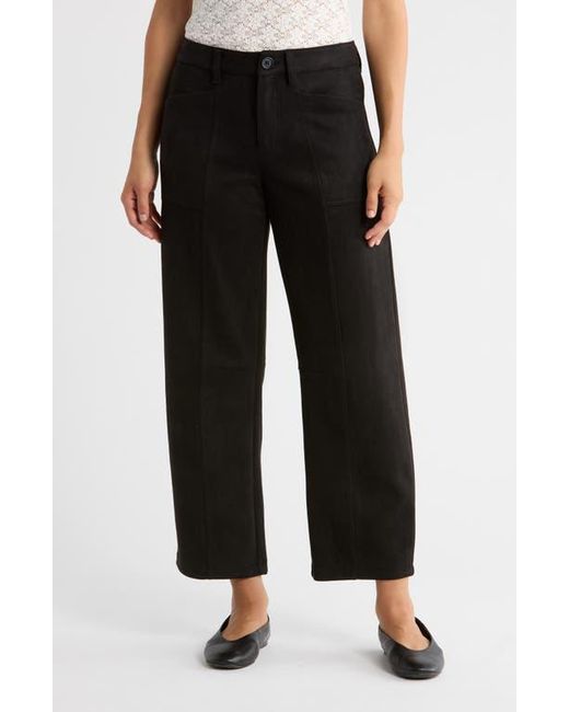 Sanctuary Black Faux Suede Barrel Leg Pants