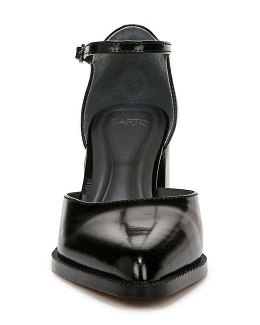 Sarto Black Diona Ankle Strap Pointed Toe Pump
