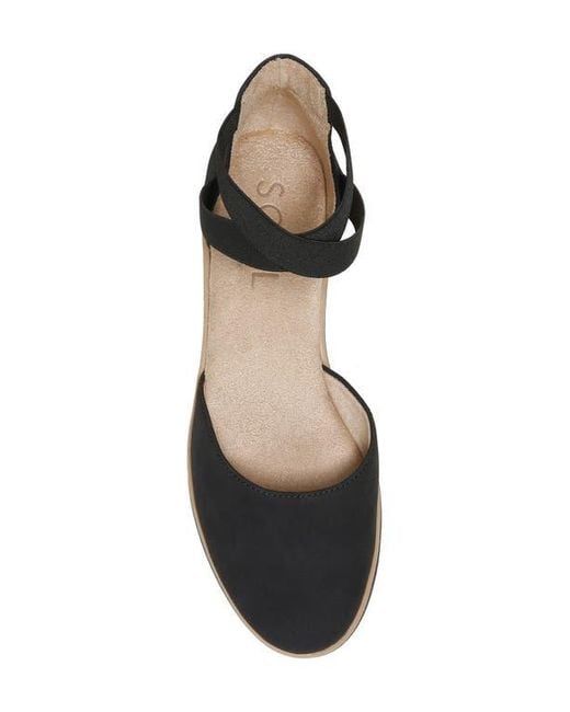 Naturalizer Black D'Orsay Wedge Flats with Ankle Tie